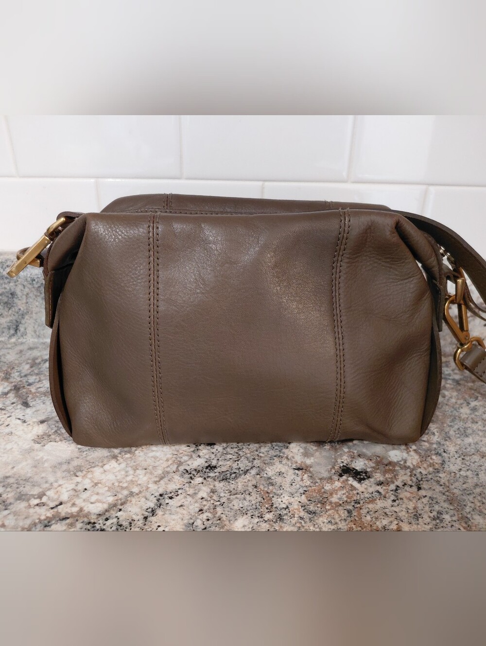 Madewell Olive Green Glasgow Leather Crossbody Bag Purse
